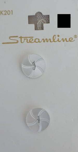 Vintage Streamline K236 1/2'' White 2 Buttons France